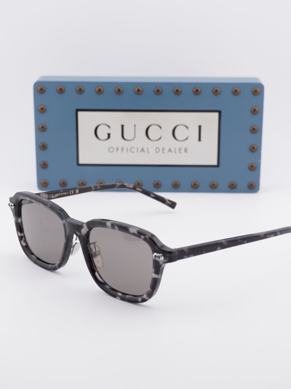 Gucci GG1948SK 002 Square Sunglasses - Grey Havana\ Grey